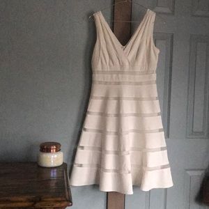 Fit and flare white cocktail dress